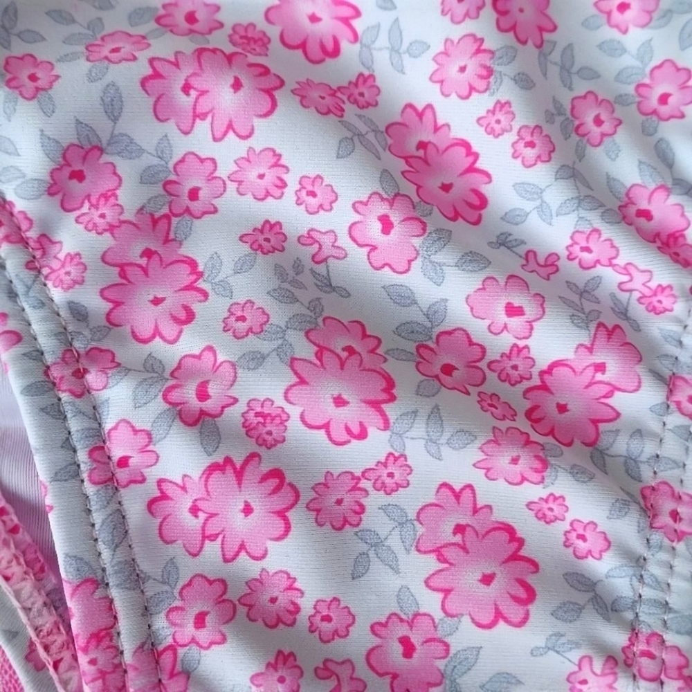 3 Pc Bikini Bathing Suit Set Pink/Gray Floral Size Small NWT - Picture 6 of 8